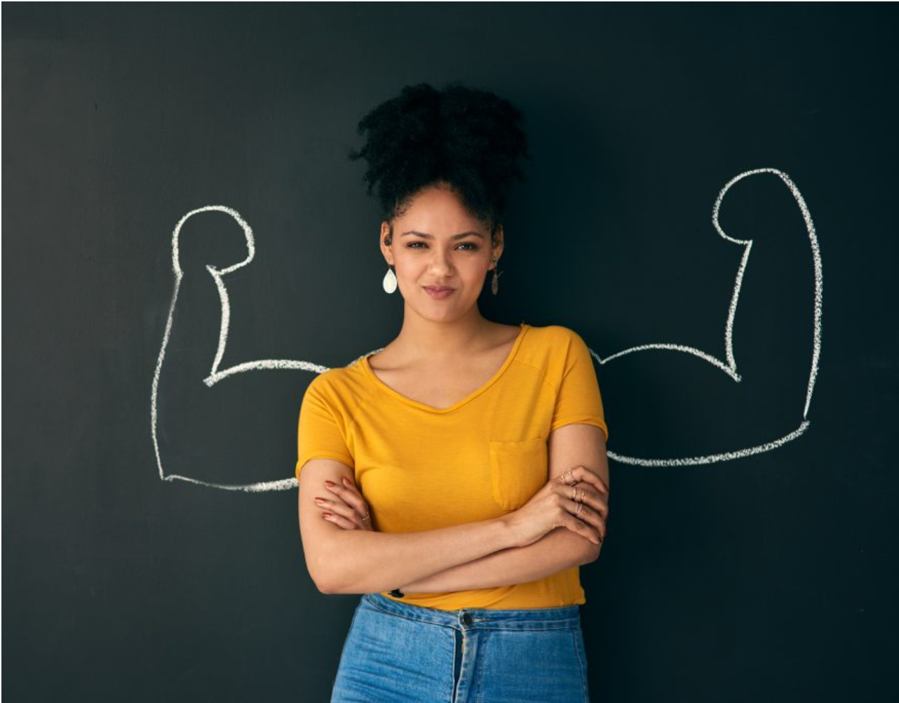 African woman standing with confidence